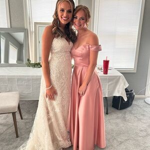 David's Bridal Size 2 Bridesmaid Dress. Satin Ballet